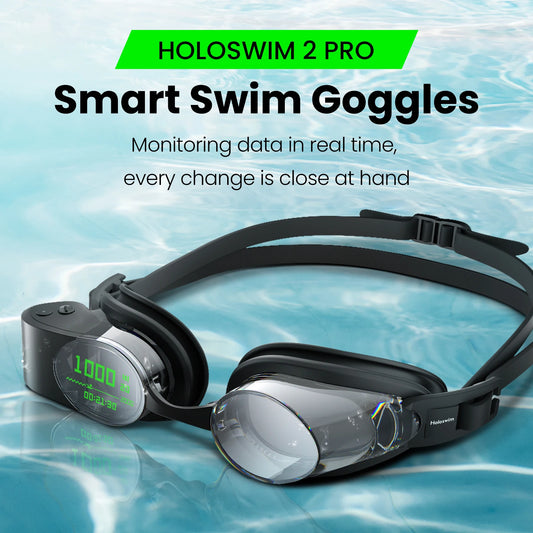 HOLOSWIM 2PRO Smart Swim Goggles, AR Data Display, AI Swim Analysis, Personalized Training Plans, Winged Low-Drag Design, IP68