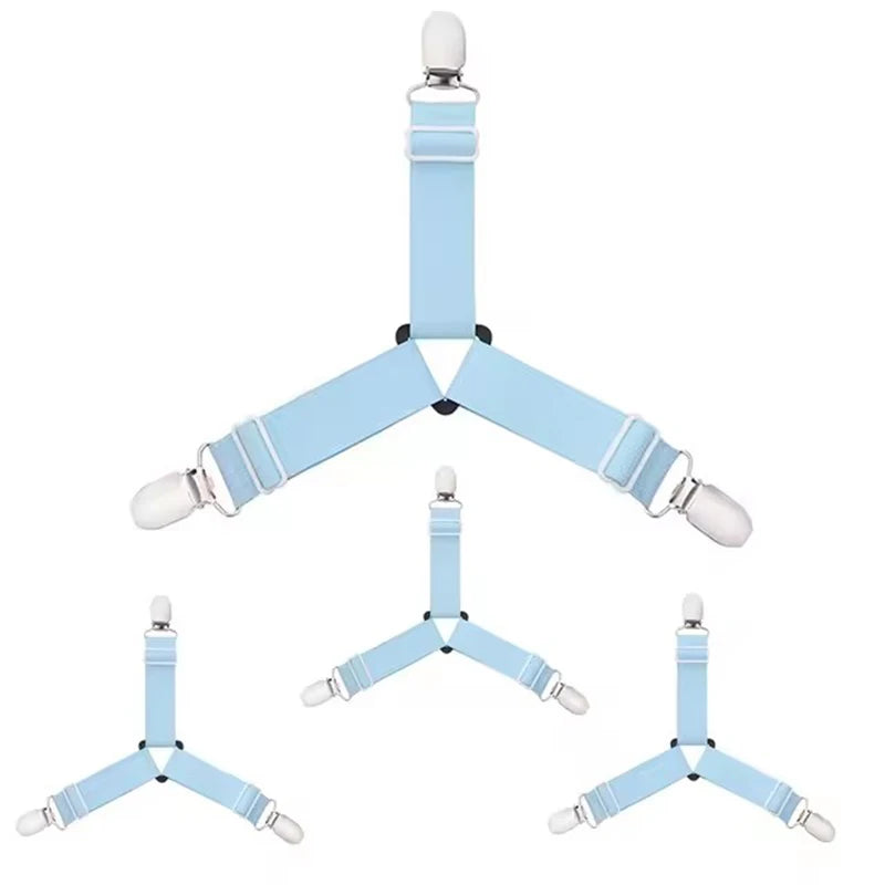 4Pcs/set Elastic Bed Sheet Grippers Three Head Clips Gripper Holder Suspender Bed Sheet Fasteners Home Textiles Organize Gadget
