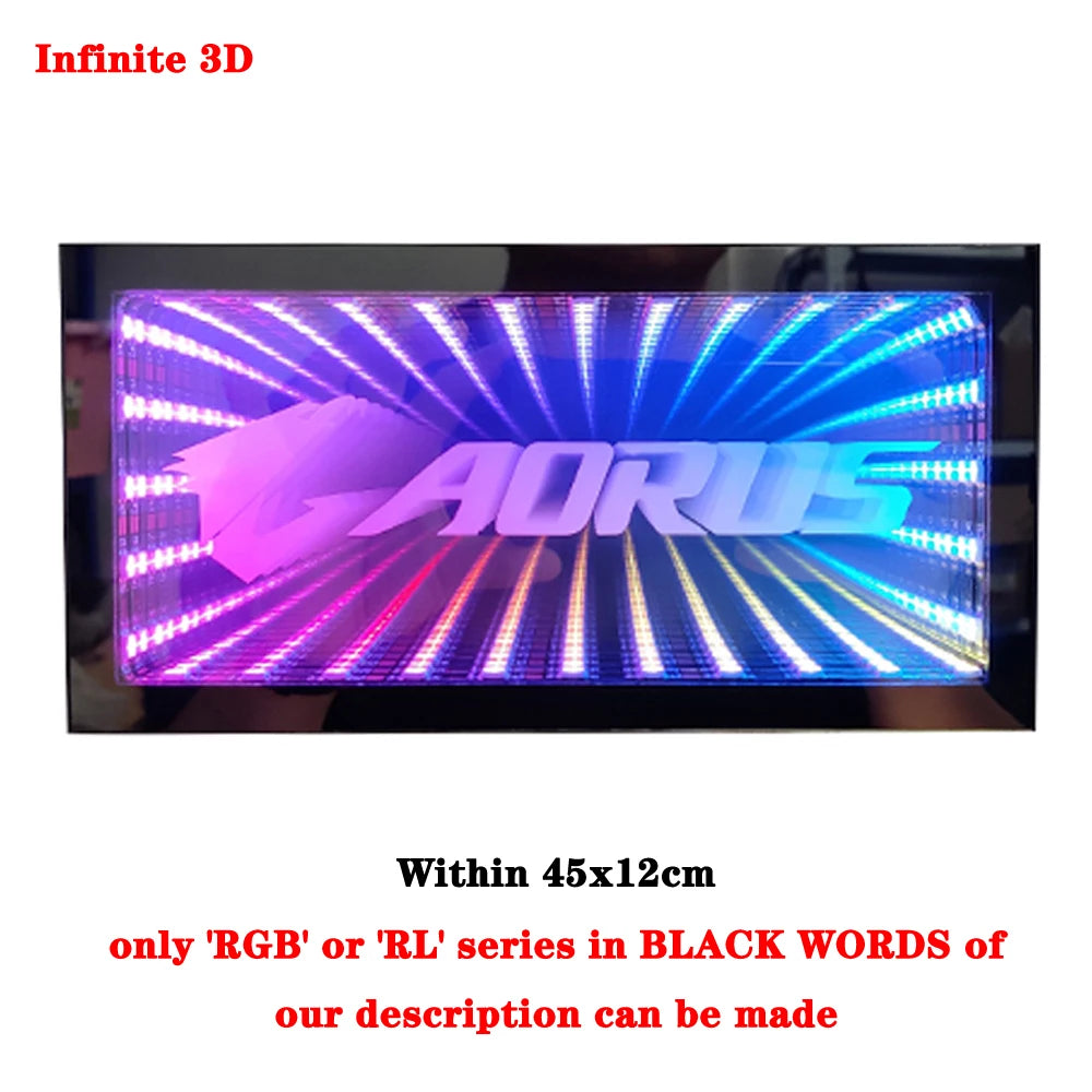 Infinity RGB Panel Infinite 3D PC Case Lighting Plate Custom Chassis Decoration GPU Backplate DIY Gamers Transperant AURA MOD