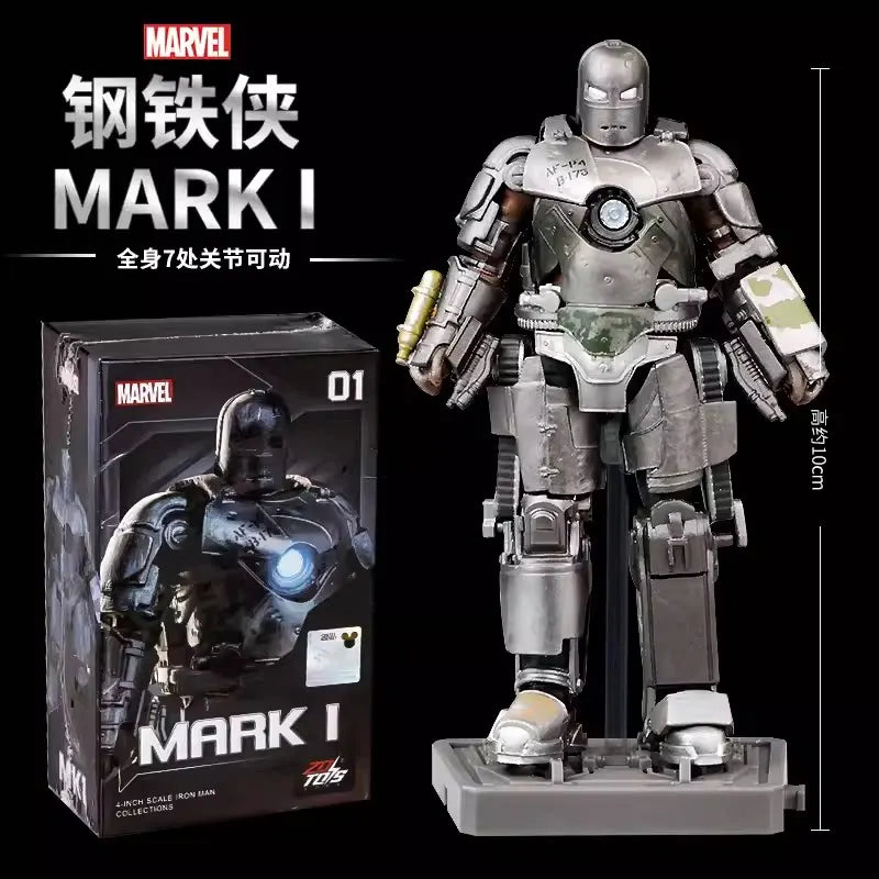 Zd Toys Marvel Iron Man Mark Mk1 Mk7 Series Action Figure Movable Collectible Model Desktop Decoration Gift Toys