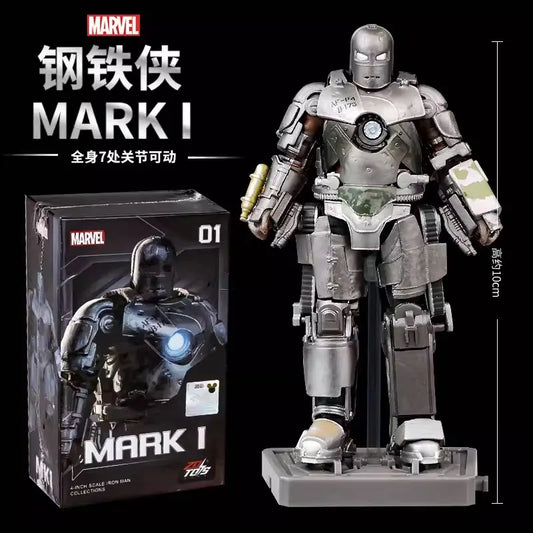 Zd Toys Marvel Iron Man Mark Mk1 Mk7 Series Action Figure Movable Collectible Model Desktop Decoration Gift Toys