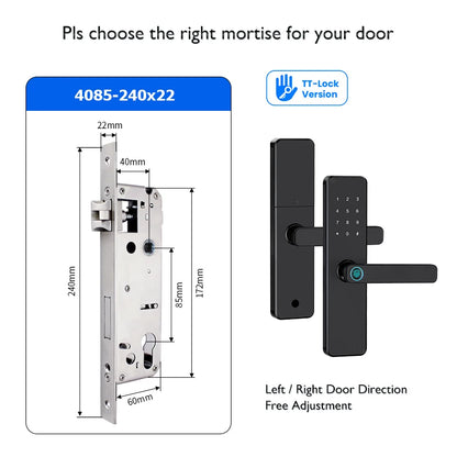 Bluetooth TTLock App Fingerprint Door Lock Code Card Key Touch Screen Smart Door Lock Security Digital Electronic Lock For Home