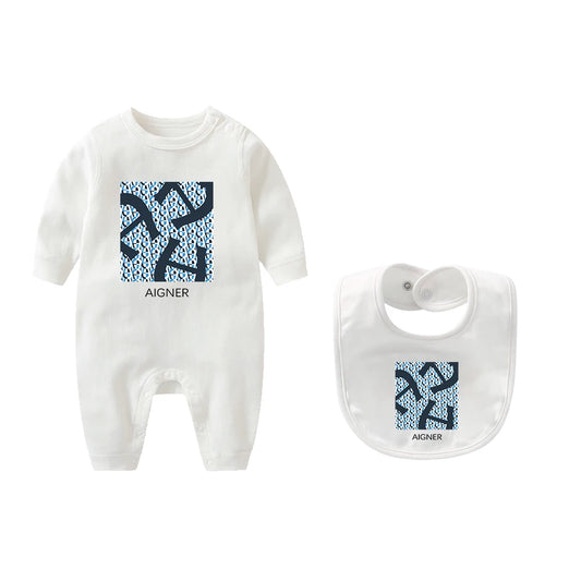 Fashion design newborn jumpsuit autumn new item, children's jumpsuit, scarf, scarf, men's baby long sleeved 2-piece set