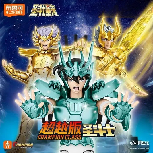 BLOKEES Saint Seiya Beyond Edition Gemini SAGA Phoenix Ikki Draco Purple Dragon Capricorn Shura Cancer Assembly Model Toys Gifts