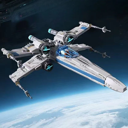 Big X-Wing Space Fighter Building Blocks With LED Light Aircraft Vehicle With Pilot Bricks Construction Toy For Kids Boys Gifts