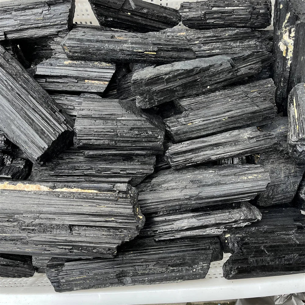 10-1000g Natural Black Tourmaline Gravel Raw Gemstone Mineral Specimen Crystal Healing Advanced Collection Eliminate 1pc