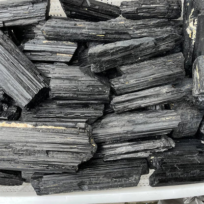 10-1000g Natural Black Tourmaline Gravel Raw Gemstone Mineral Specimen Crystal Healing Advanced Collection Eliminate 1pc