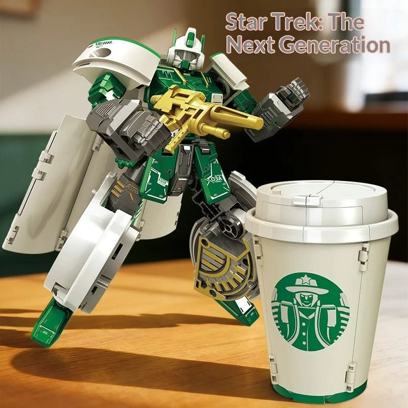 Transforming Toy Milk Tea Warrior Mecha Kong Robot Boy Coffee Cup Warrior Children's Educational Toy