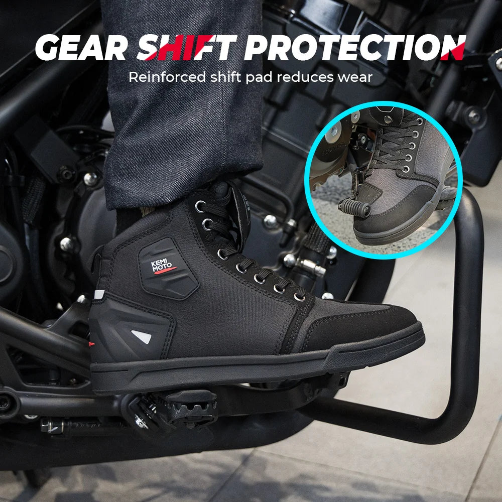 KEMIMOTO Motorcycle Shoes Summer Commuting Riding Men Boots Casual Rides Flat Shoes Anti-collision Protection Outdoor Activities