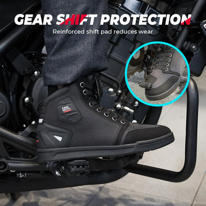 KEMIMOTO Motorcycle Shoes Summer Commuting Riding Men Boots Casual Rides Flat Shoes Anti-collision Protection Outdoor Activities