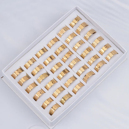 24 Pcs/Lot Top Quality 8mm Engraving Stainless Steel Rings Men Party Gifts Waterproof  Jewelry Size 17-21