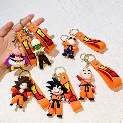 Anime Dragon Ball Keychain Ewelry Son Goku Vegeta Piccolo Action Figures Cute Keyring Bag Pendant Car Ornament Accessories Gifts