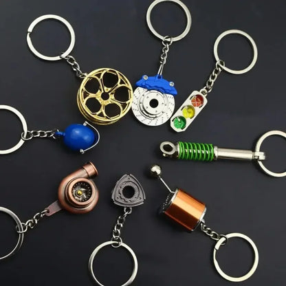 Metal Mini Car Auto Creative Wheel Keychain Parts Auto Enthusiast  Accessories KeyKeyring Ring Chain for Men Woman Lover Gift