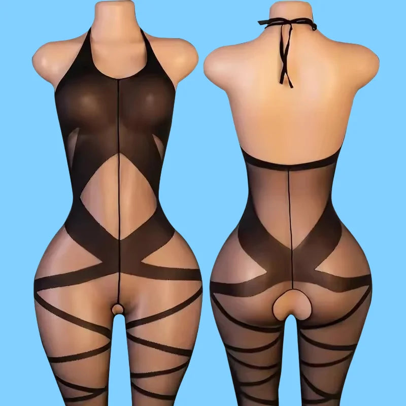 Open Crotch Bodystockings Lingerie Sexy Women Erotic Hot Black Bodysuit Underwear Porn Catsuit Crotchless Lenceria Sexual Mujer