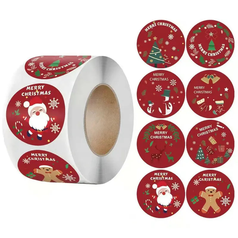 Christmas gift stickers decorative sealing sticker Merry Christmas Reward Self-adhesive labels  Day party