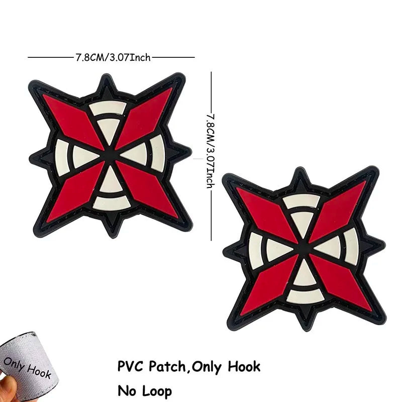 1PC,2PCS/ Umbrella Corporation PVC Rubber Morale Emblem,Biohazard Insignia Applique Embroidered patches,Tactical Backpack Badges