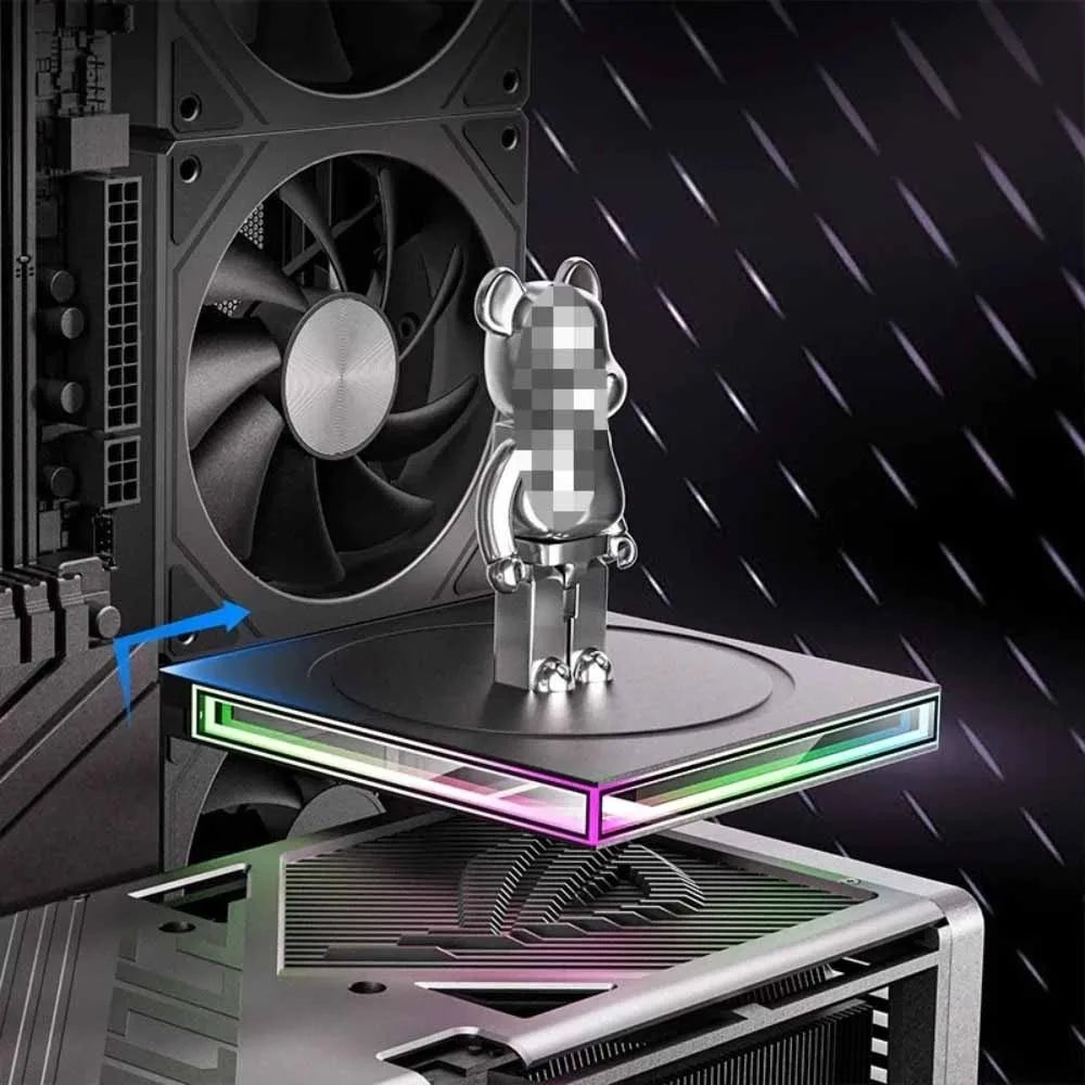 ARGB Infinite Mirror Display Stand for Case Handmade Figure Double Layer Design Fits 12cm PC Case Fan Base