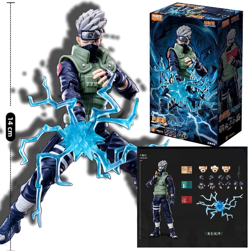 BLOKEES Original NARUTO Uchiha Madara Kyuubi Kurama Sasuke Minato Bijyudama Shippūden Bijuu Assembled Action Figure Toy Model