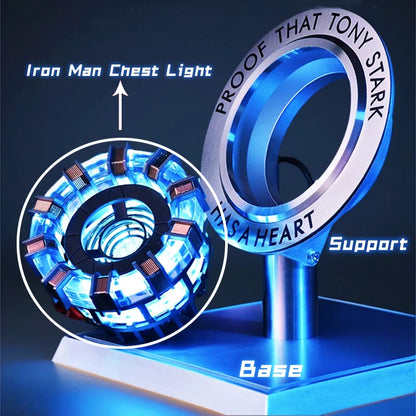 New Sale: Man Mk1 and Mk2 Arc Reactors Tony Stark's Heart of Mark Armor Avengers Figures with LED Lights 1:1 Chest Lamp Toy EDC