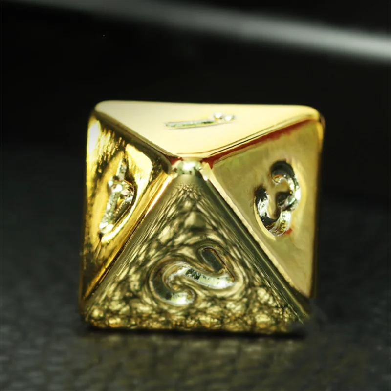 7Pcs/Set Gold Plating Dice D&D COC Dice D4 D6 D8 D10 D% D12 D20 Table Games DND RPG Dice Set