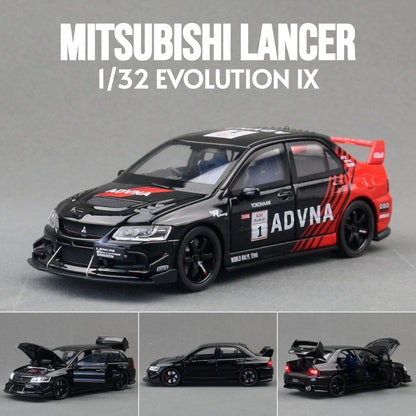 1/32 Mitsubishi Lancer EVO Final Edition JDM Racing Toy Car Model Diecast Metal Miniature Collection Gift For Children Boys