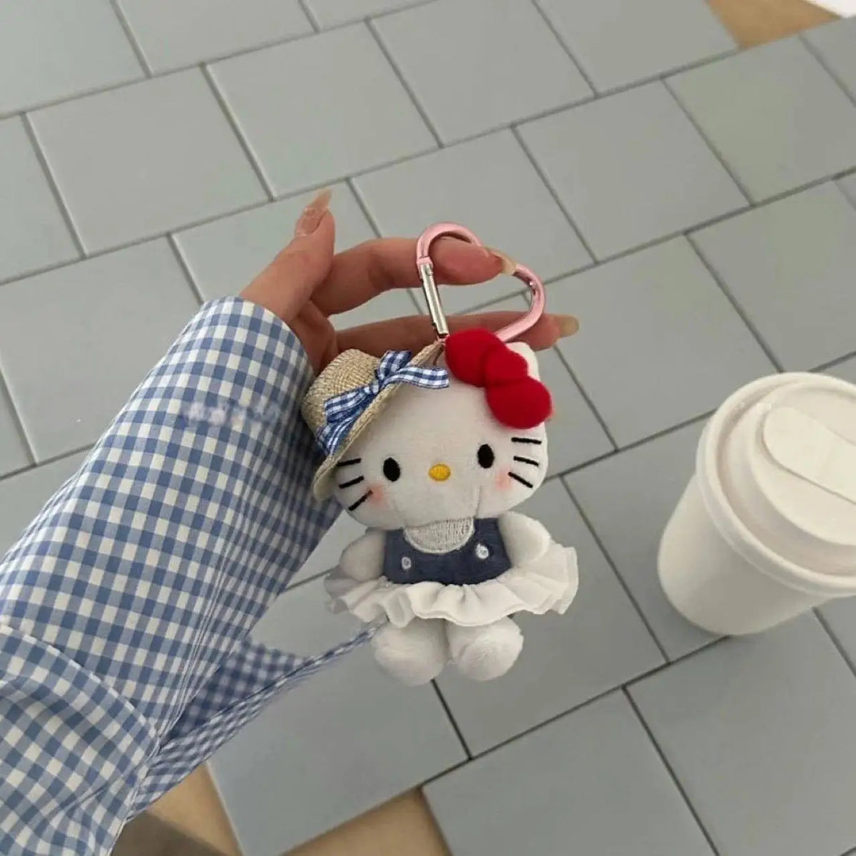 Hello Kitty Super Cute Glasses Junior Doll Bag Pendant Cartoon Cute Plush Doll Keychain