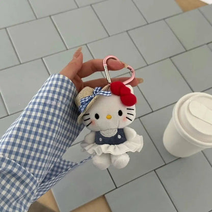 Hello Kitty Super Cute Glasses Junior Doll Bag Pendant Cartoon Cute Plush Doll Keychain