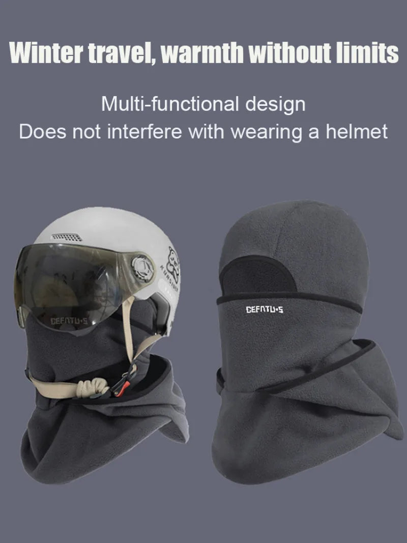 Windproof Cold-Proof Outdoor Mask, Winter 2-in-1 Hat & Neck Warmer,Ski Cycling Sports Balaclava,Soft Warm Breathable,for