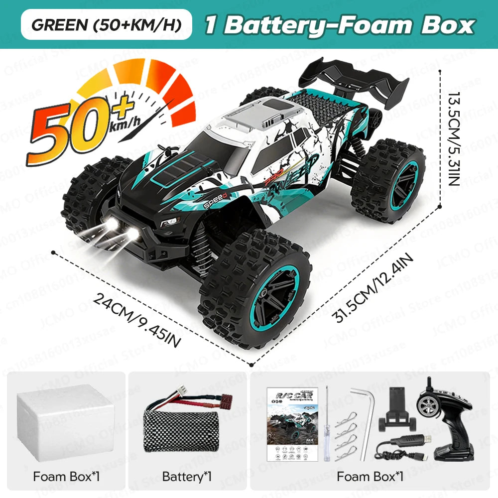 JCMO 1:16 90KM/H 4WD RC Car With LED Lights 2.4G Radio High Speed 50KM/H Brushless/Carbon Motor Remote Control Off-Road Cars Toy