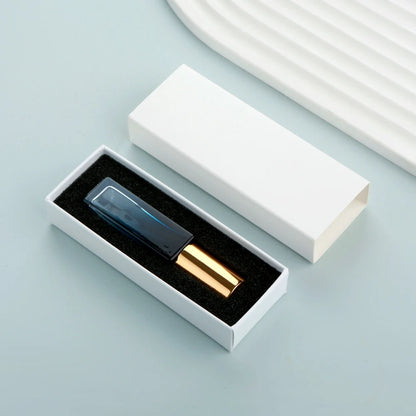 10PCS 10ml Blue Gradient Perfume Bottle Square Glass Spray Bottle with Box Travel Portable Sample Fragrance Atomizer