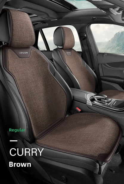 Universal Linen Car Seat Cover Four Season Flax Comfortable Breathable Anti-Slip Car Covers Cushion SUV Sedan Seat Protection
