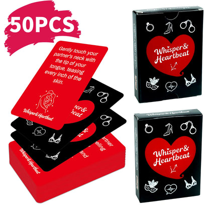 50PCS Card Couples Drinking Game Set, 8.9x6.4cm Challenge Cards, Perfect for Date Nights, Bedroom Fun, and Adult Parties
