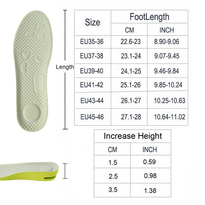1Pair/3Pairs Height Increasing Insoles with Air Cushion Latex High Elasticity Comfortable Shoe Inserts for Comfort