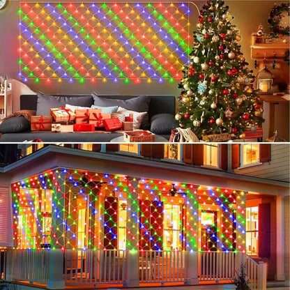 3x3m 2mx3m 2mX2m Christmas Garlands LED String Christmas Net Lights Fairy Xmas Party Garden Wedding Decoration Curtain Light