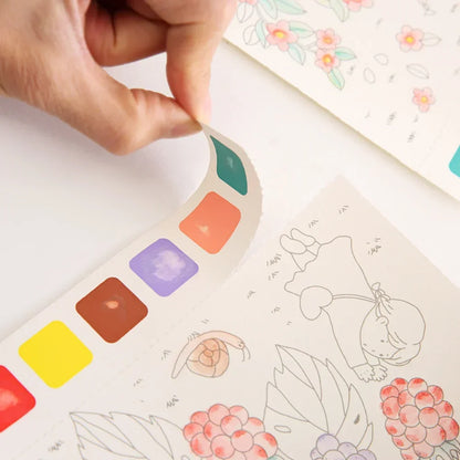 20Sheets Creative Watercolor Painting Book for Kids Fairy Tale Animal Flowers Gouache Graffiti Drawing Picture Children DIY Toys