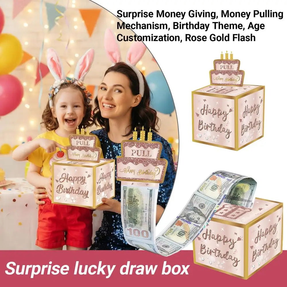 Creative Birthday Money Box for Cash Surprise Money Gift Boxes for Kids Adults Pull Out Happy Birthday Gifts Lucky Gifts