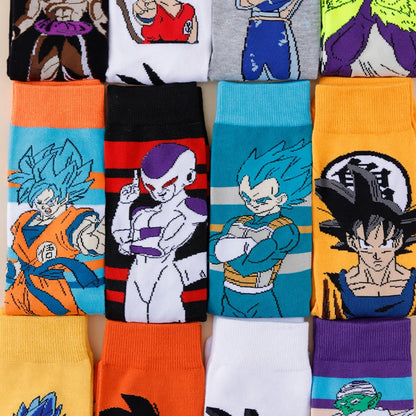 5/10 Double Dragon Ball Neutral Cartoon Anime Socks Hip Hop Street Style Novel and Fun Casual Men's and Women's Round Neck Socks