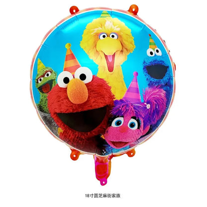 Cartoon Sesames  Street Birthday Party Decor Elmo and Friends Theme Tablecloth Plate Balloon Set Cake Decor Baby Shower