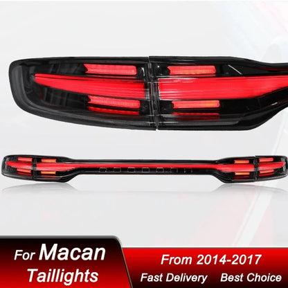 Hot styling Car through Tail Lights For Porsche Macan 14-17 new style full LED DRL tail lamp Dynamic Turn Signal Light Assembly