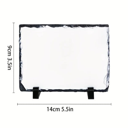 1 Pc Personalized Sublimation Slate Blank-Rectangular Heat Transfer Photo Frame with Display Stand & Heat Tape for DIY Projects