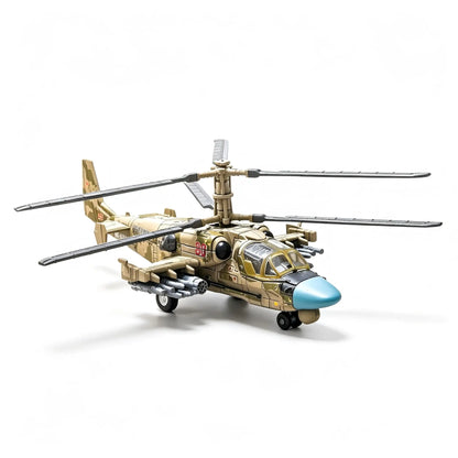 1/72 Scale KA‑52 Alligator Attack Helicopter Building Blocks Model DIY Assemble Military Aircraft Bricks Toy For Boys Collection
