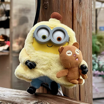 Minions Bob & Tim Better Together Series Keychains Cartoon Dolls Kawaii Plush Pendant Backpack Charms Collect Toys Fans Gift