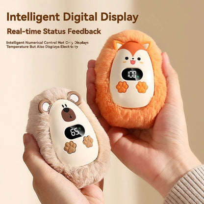 Plush Hand Warmer Winter Mini Portable Three-speed Adjustment Battery Life Long-lasting Smart Temperature Control Hand Warmer