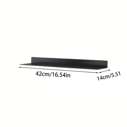 1pcModern Minimalist Floating Shelf-Mounted Bookcase & Display Shelf with Heavy-Duty Iron, Black/White Suitable for Home Office
