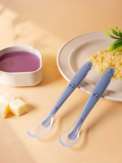 9 Colors Baby Silicone Spoon Learning Spoon Star Pattern Large Small Spoon Set Soft Silicone Feeding Spoon Training Baby Reborn