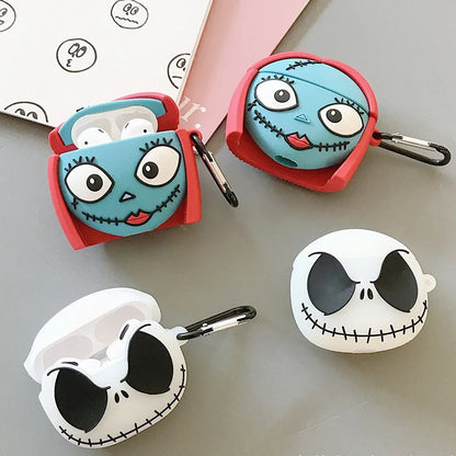 For Airpods Pro 2 Case,Luminous Skull Silicone Protective Earphone Cover For Airpods 4 Case 2024 Funda For Kids Girls