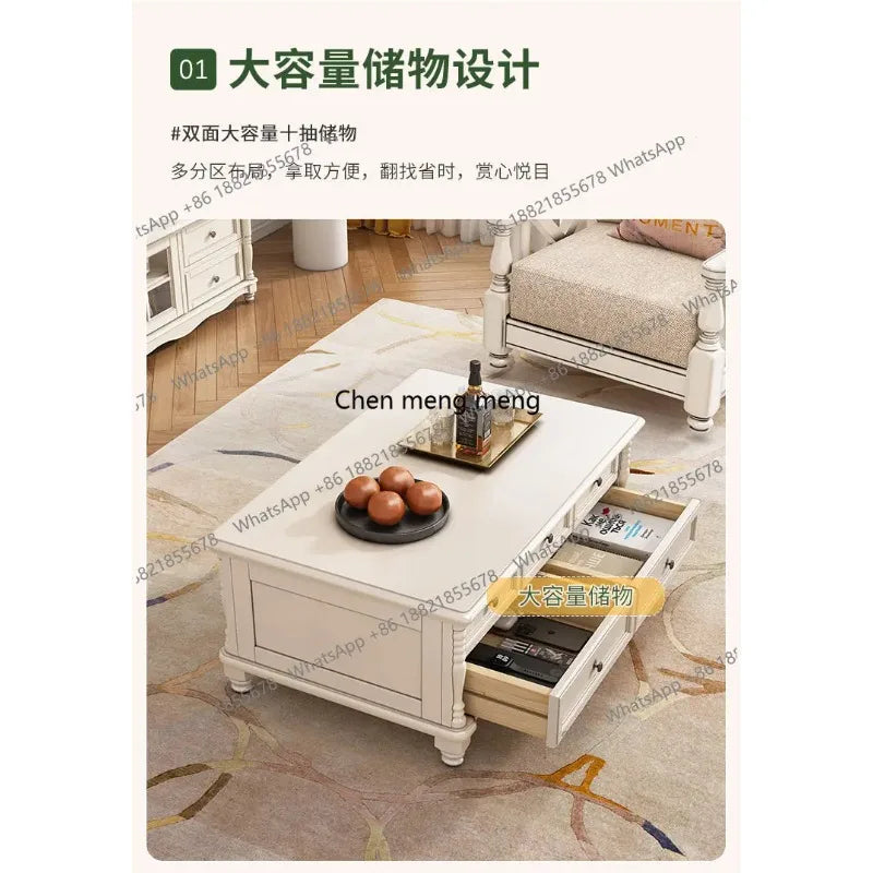 F150 Quality Arabic Luxury Coffee Tables White European Dining Living Room Coffee Tables Nordic Vintage Mesa De Centro Sala Furn