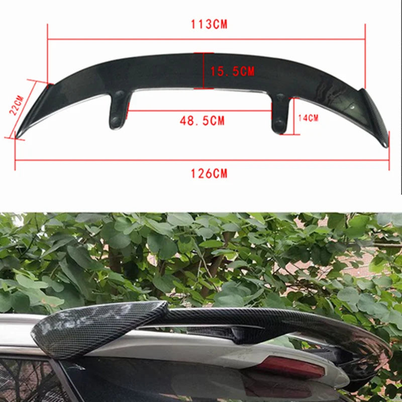 Car Spoiler Universal Wing Racing Hatchback Wings Car Tail Exterior Trim ABS Spoilers GT Carbon Fiber Tail Wing Car accessories