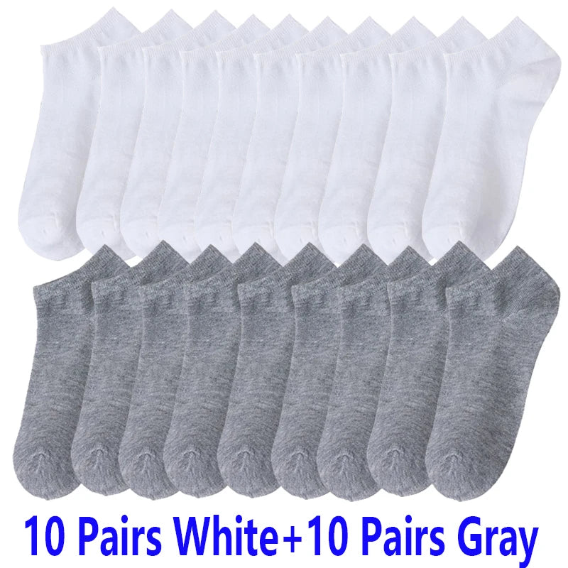 10/30/50 Pairs Summer Boat Socks For Men Non-slip Silicone Invisible Cotton Socks Breathable No-Show Slippers Sport Ankle Socks