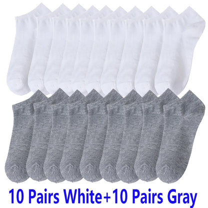 10/30/50 Pairs Summer Boat Socks For Men Non-slip Silicone Invisible Cotton Socks Breathable No-Show Slippers Sport Ankle Socks